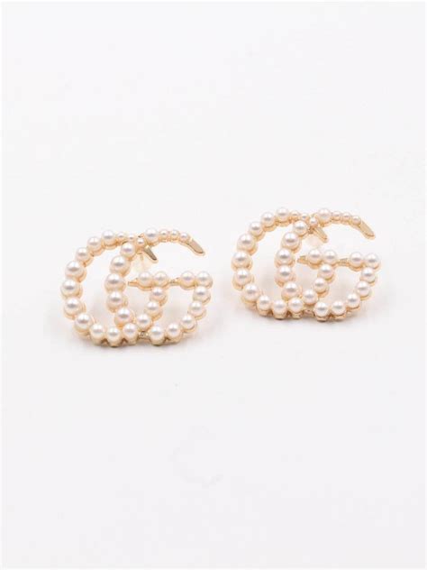 gucci pearl stud earrings|gucci stud earrings sale.